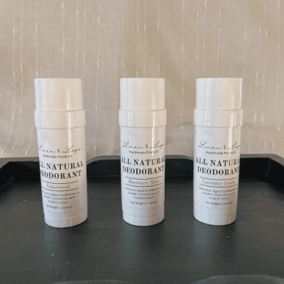 3 tubes of all natural tallow deodorant - Cedarwood, Lavender Lemon, and Rosemary Mint