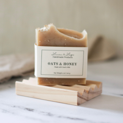 handmade bar of soap - oats and honey made with goats milk